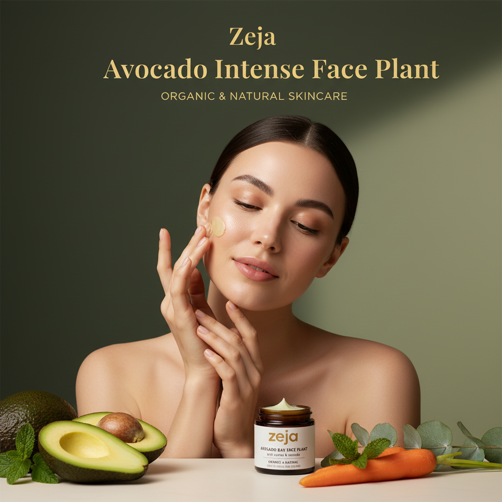 Zeja Avocado Intense Face Plant Hero Banner with Woman